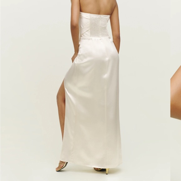 Reformation Barrow silk dress, ivory, size 2 - Picture 2 of 3